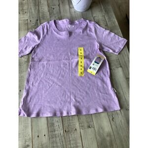 Orvis Women Purple Slub Knit Short Sleeve Crew Neck T-Shirt Size S NWT 1843006